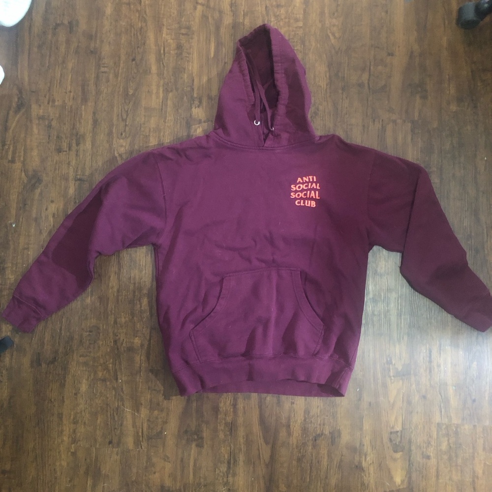 Anti Social Social Club burgundy tonal Hoodie